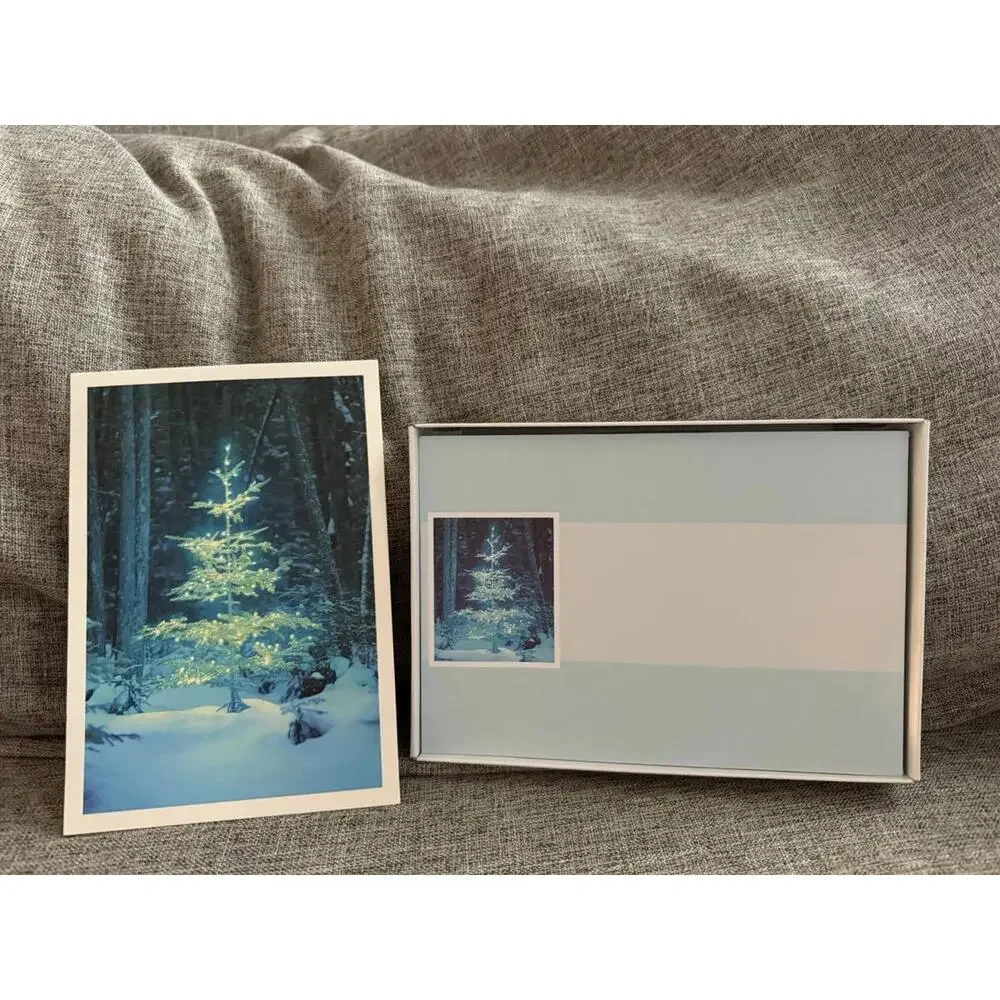 Hallmark Christmas Cards 3 Boxes Glittery Tree Religious Sentiment Open Box READ